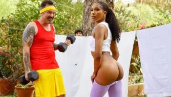 Milf Workout Teases Pervy Neighbor